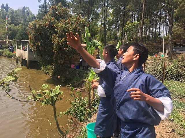 Students learn the benefits of EM Mudballs by using themselves