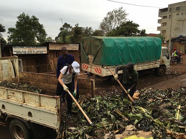 Vegetables waste carried by truks