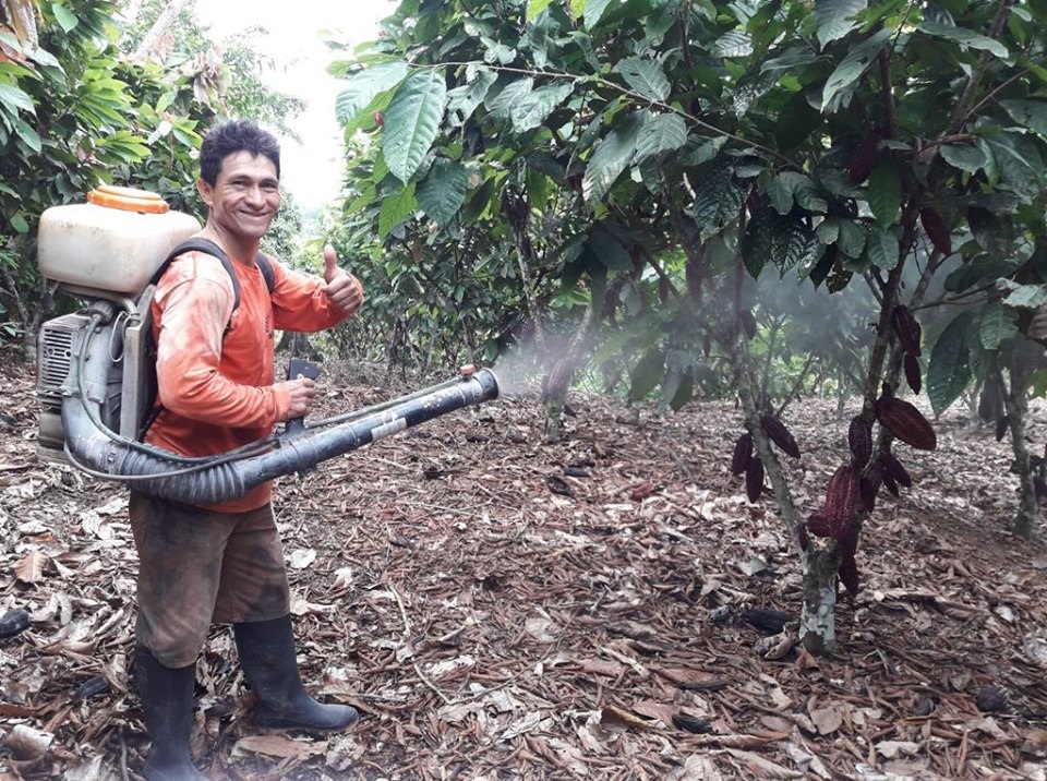 Spraying AEM with backpack sprayers