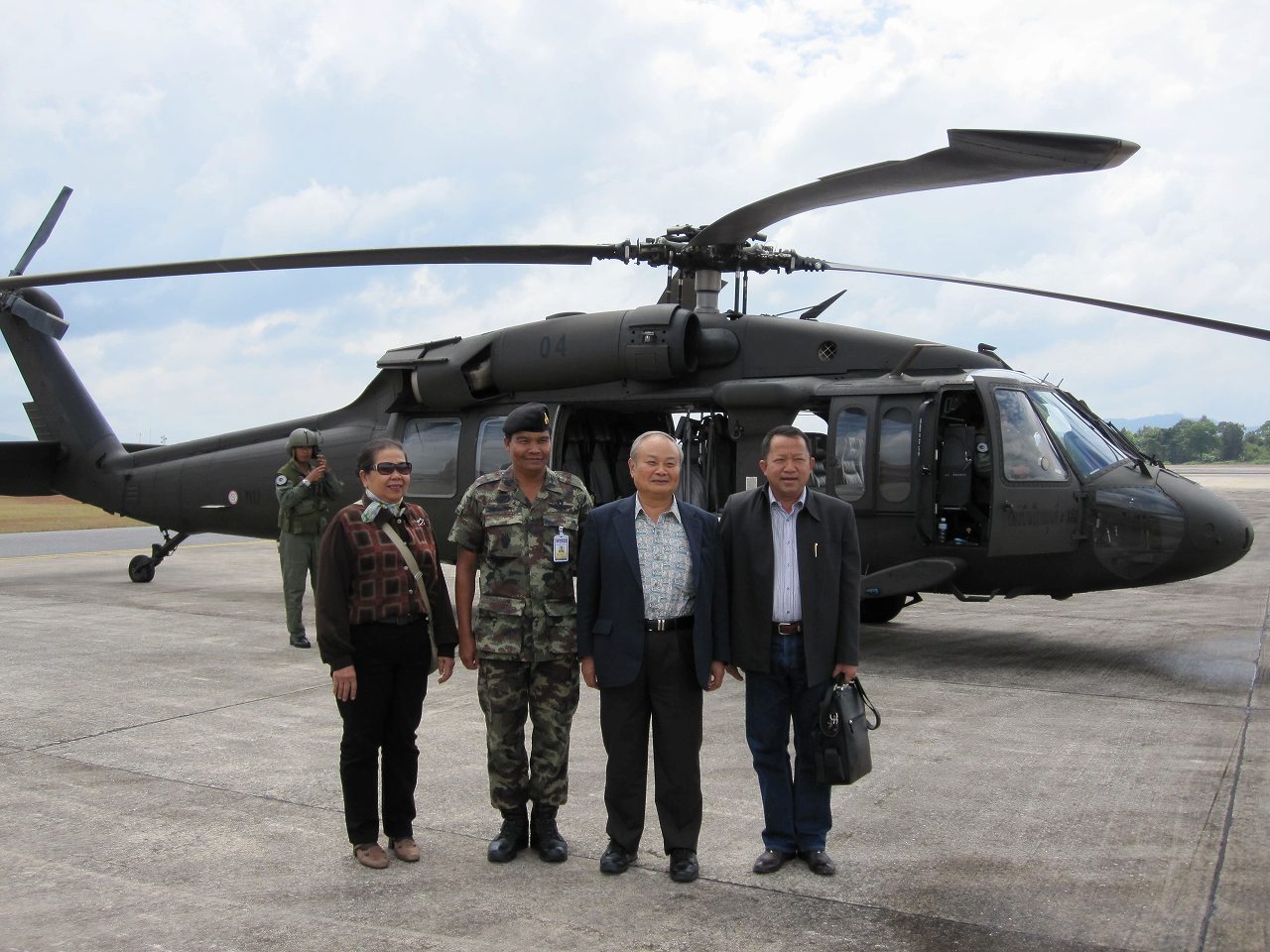 Prof. Higa before going to the military headquarters and EM Training Center in Pattani Province, Southern Thailand