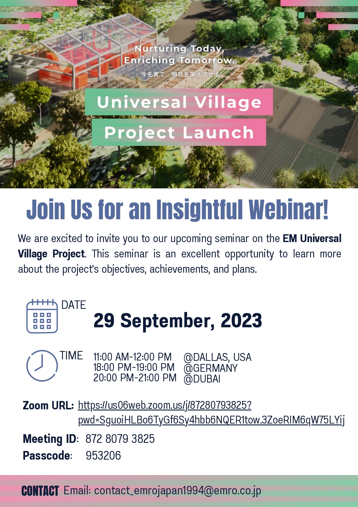 Announcement of a Webinar